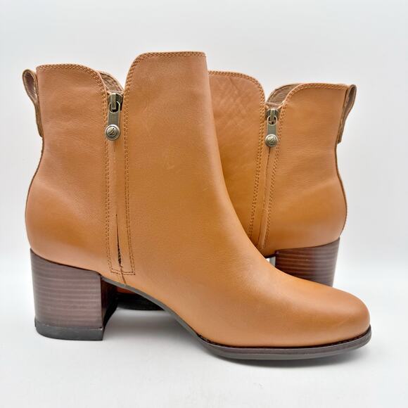 Sperry Womens Seaport Heel Bootie US 12M EU 43.5 Tan Leather NIB - Picture 4 of 13